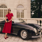 Kate Dress Dupioni - Cranberry