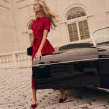 Kate Dress Dupioni - Cranberry