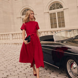 Kate Dress Dupioni - Cranberry