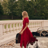 Kate Dress Dupioni - Cranberry