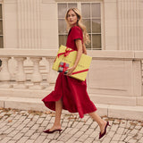 Kate Dress Dupioni - Cranberry