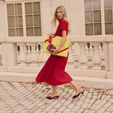 Kate Dress Dupioni - Cranberry