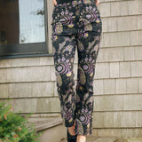 Bell Pant Twill - Noir Jolie Paisley