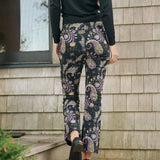 Bell Pant Twill - Noir Jolie Paisley