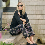 Bell Pant Twill - Noir Jolie Paisley