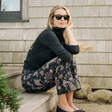 Bell Pant Twill - Noir Jolie Paisley