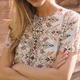 Meredith Dress - Ecru Fleur