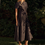Kate Dress Dupioni - Noir