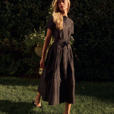 Kate Dress Dupioni - Noir