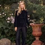 Mandarin Velvet Jacket - Noir