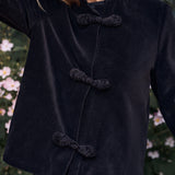 Mandarin Velvet Jacket - Noir