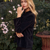 Mandarin Velvet Jacket - Noir