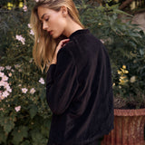 Mandarin Velvet Jacket - Noir