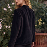 Mandarin Velvet Jacket - Noir