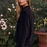 Mandarin Velvet Jacket - Noir
