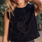 Blair Top Velvet - Noir