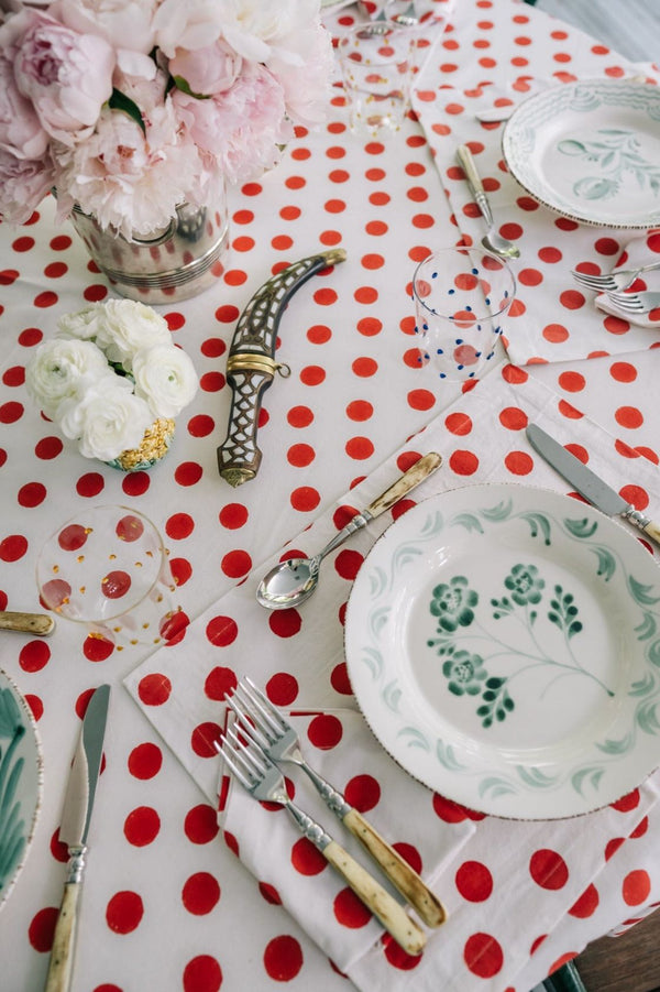 Cherry Red Derby Dots Placemats