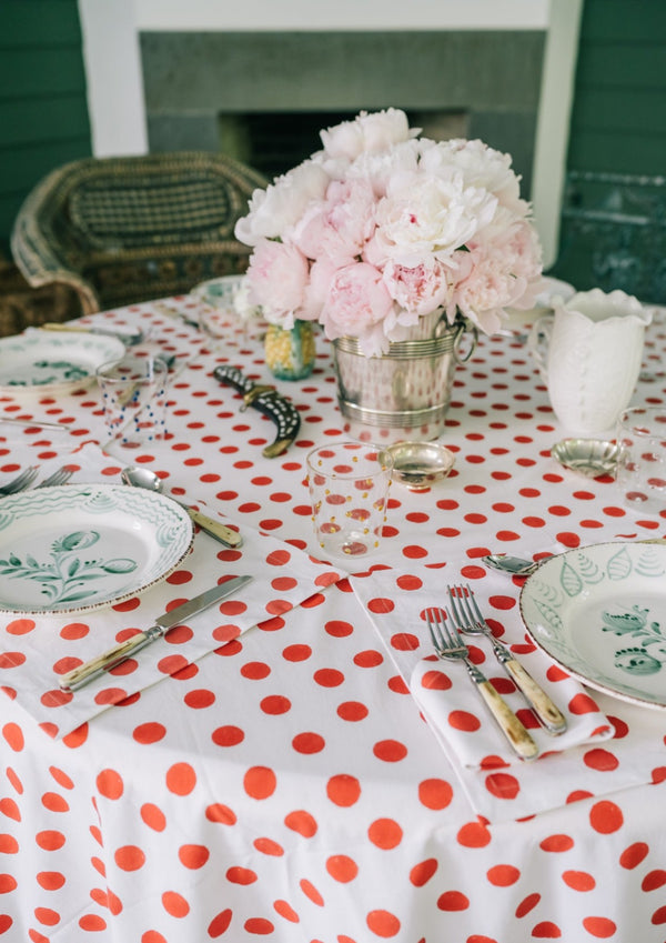 Cherry Red Derby Dots Placemats