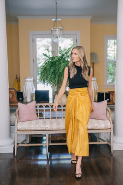 Cartagena Wrap Skirt - Saffron Dupioni