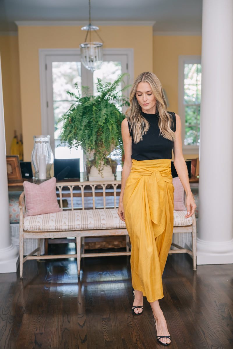 Cartagena Wrap Skirt - Saffron Dupioni