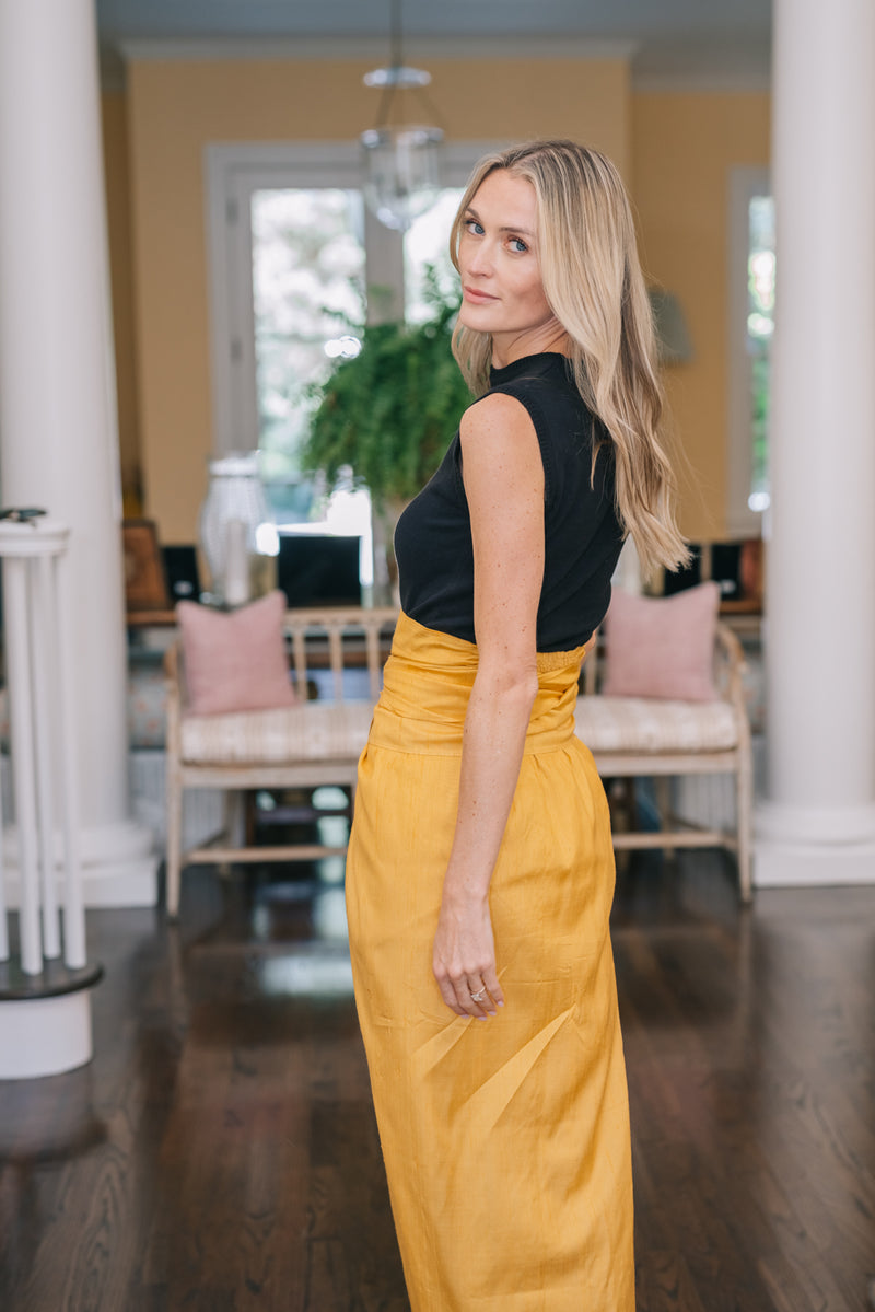 Cartagena Wrap Skirt - Saffron Dupioni