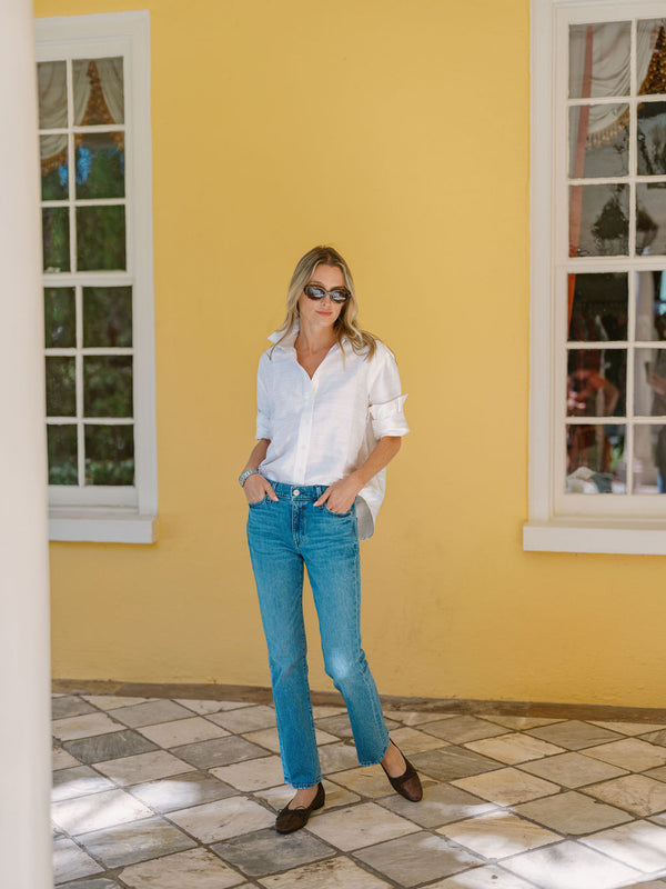 The Carolyn Shirt Dupioni - Blanc