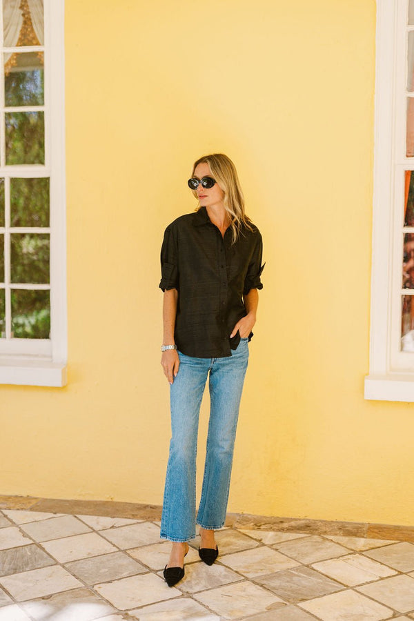 The Carolyn Shirt Dupioni - Noir