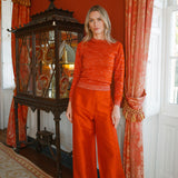 Metallic Bacall Sweater - Brick