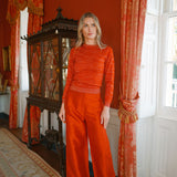 Metallic Bacall Sweater - Brick