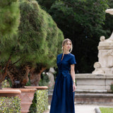 Kate Dress Dupioni - Peacoat