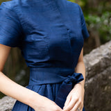 Kate Dress Dupioni - Peacoat