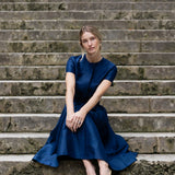 Kate Dress Dupioni - Peacoat