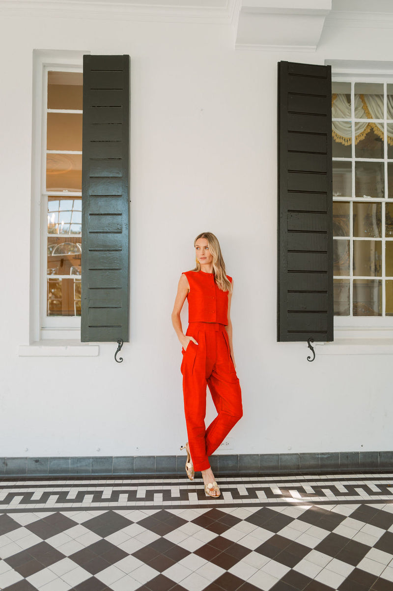 Deco Pant - Fiery Red