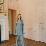 Long Sleeved Metallic Tunic Top - Silver