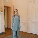 Long Sleeved Metallic Tunic Top - Silver