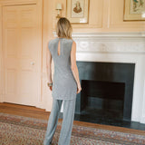 Sleeveless Metallic Tunic Top - Silver