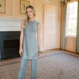 Sleeveless Metallic Tunic Top - Silver