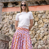 Circle Skirt Poplin - Orchid Palazzo Tile
