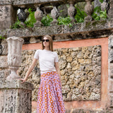 Circle Skirt Poplin - Orchid Palazzo Tile