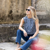 Slim Shell Top - Chambray Cordoba Quatrefoil