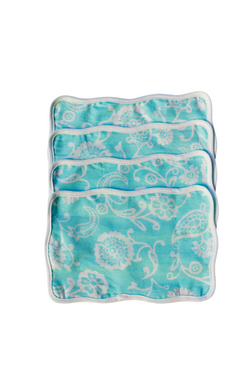 Scalloped Cocktail Napkins- Turquoise Petunia