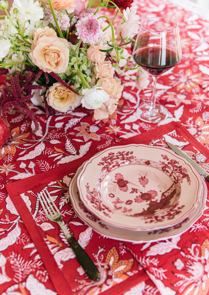 Rouge Chintz Tablecloth