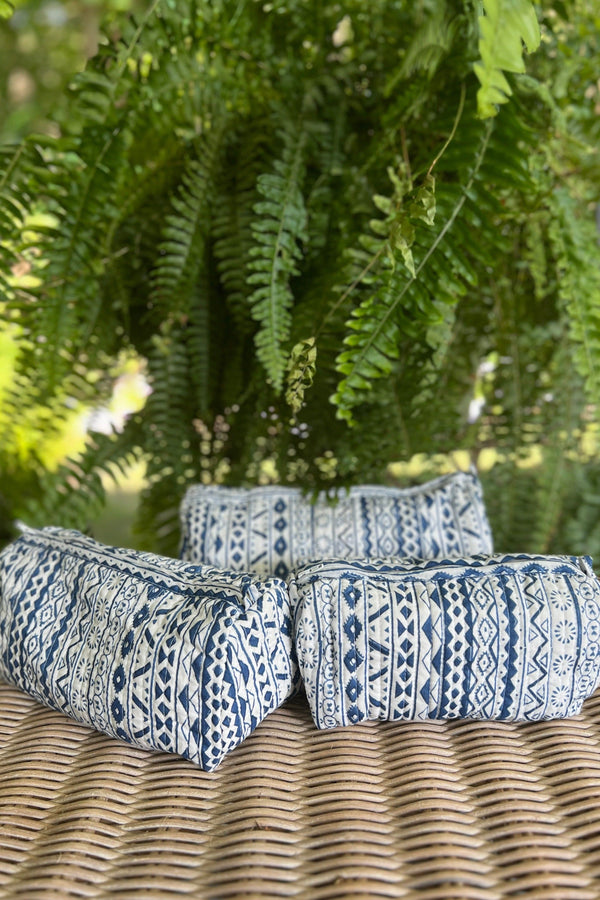 Stonington Blue Zig Zags Toiletry Set