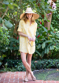 Chamomile yellow cotton short dress Swizzle Dress Julia Amory