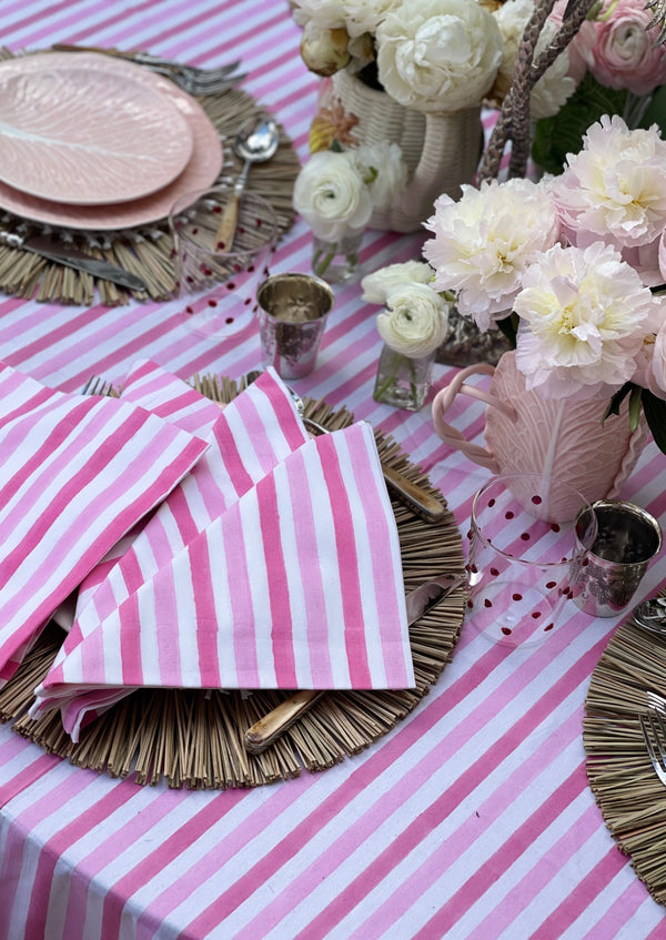 JA Basics - Pink Stripes Dinner Napkins