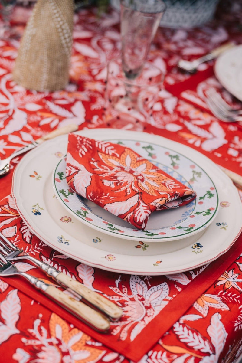 Rouge Chintz Dinner Napkins