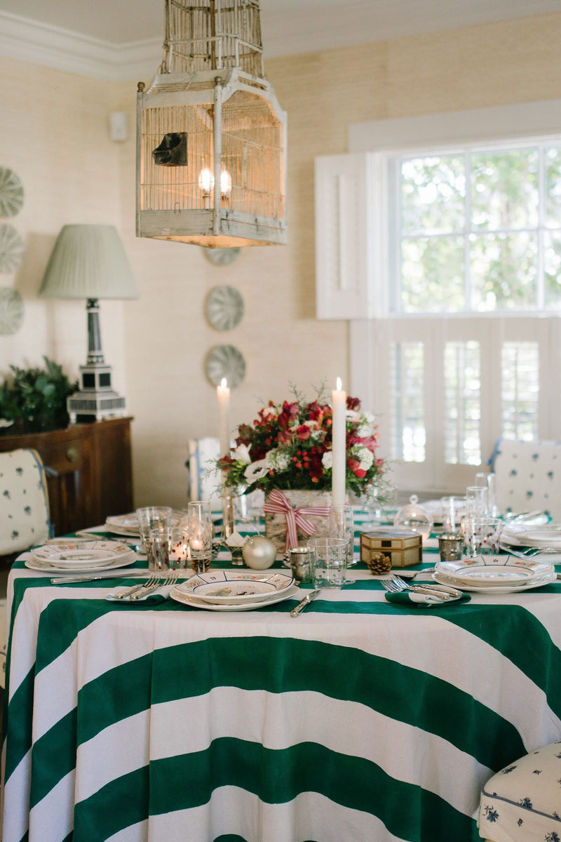 Fir Tree Cabana Stripe Tablecloth