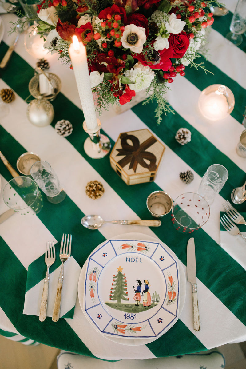 Fir Tree Cabana Stripe Tablecloth