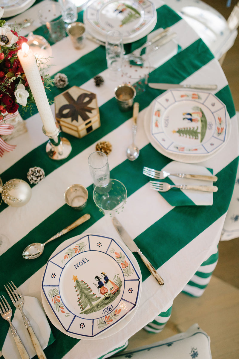 Fir Tree Cabana Stripe Tablecloth