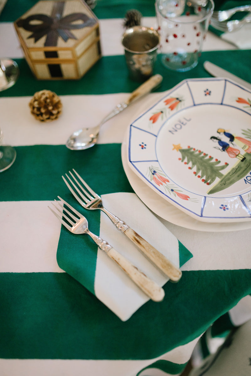 Fir Tree Cabana Stripe Tablecloth